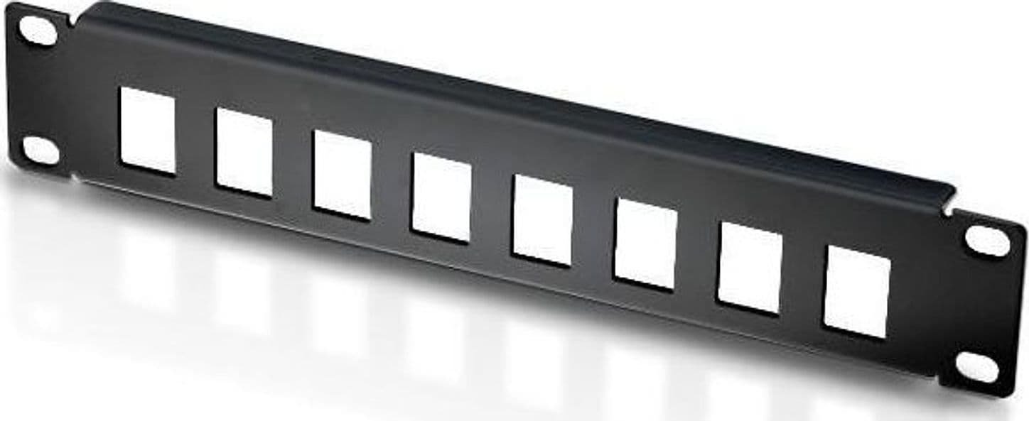 Pannello Patch 10'' 1 HE 8 posti per Frutti Keystone Nero in Cavi Ethernet Scontolo.net - Potenza, commercioVirtuoso.it