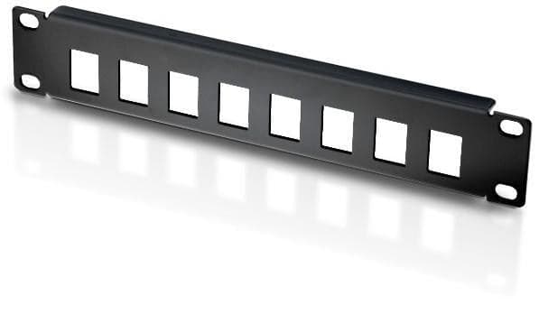 Pannello Patch 10'' 1 HE 8 posti per Frutti Keystone Nero in Cavi Ethernet Scontolo.net - Potenza, commercioVirtuoso.it
