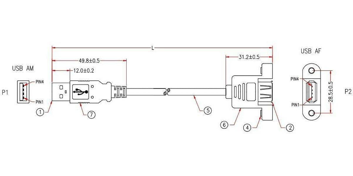 Cavo USB 2.0 A Maschio/A Femmina da Pannello 1 m in  Scontolo.net - Potenza, commercioVirtuoso.it