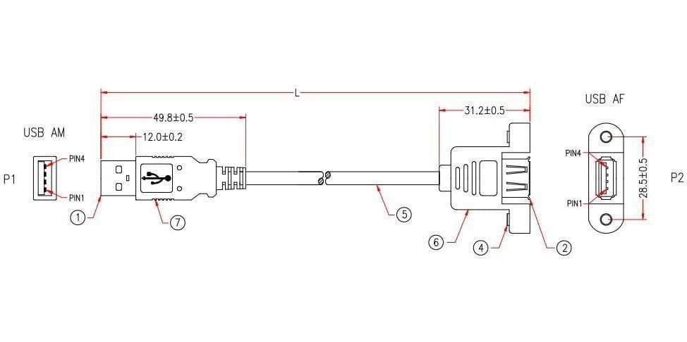 Cavo USB 2.0 A Maschio/A Femmina da Pannello 1 m in  Scontolo.net - Potenza, commercioVirtuoso.it