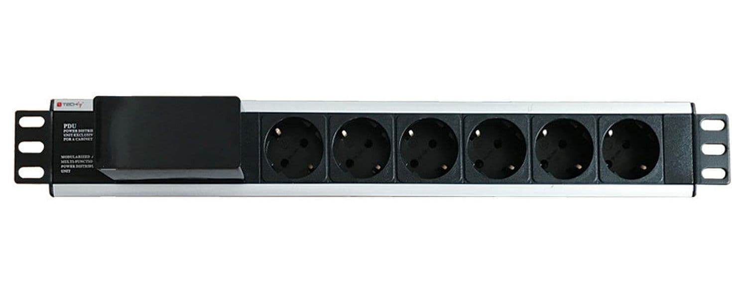 Multipresa 6 Posti da Rack 19'' con Magnetotermico Spina Schuko Angolata 1.5U in Multiprese Scontolo.net - Potenza, commercioVirtuoso.it