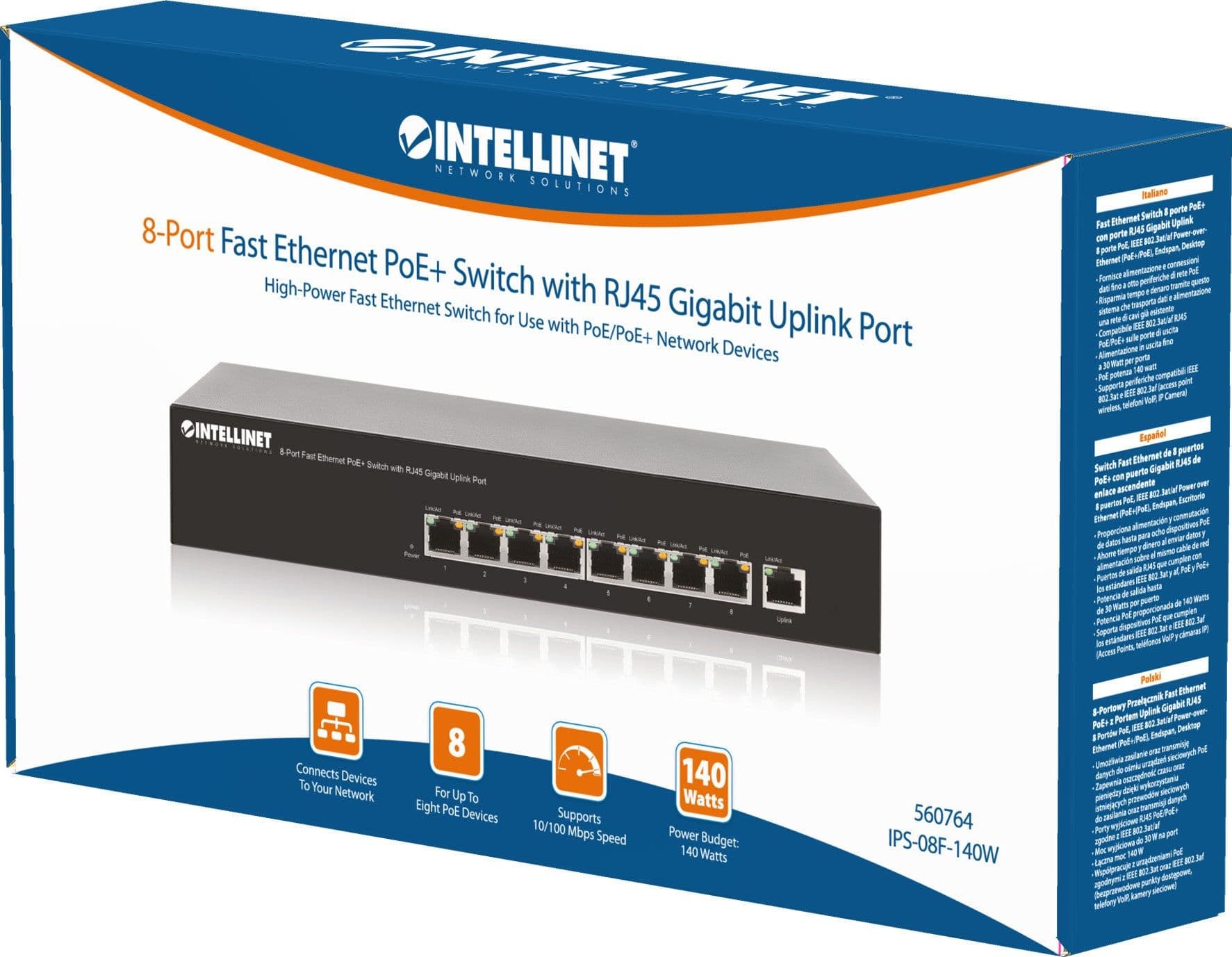 Switch PoE+ 8 Porte 10/100, Desktop / Rack in  Scontolo.net - Potenza, commercioVirtuoso.it