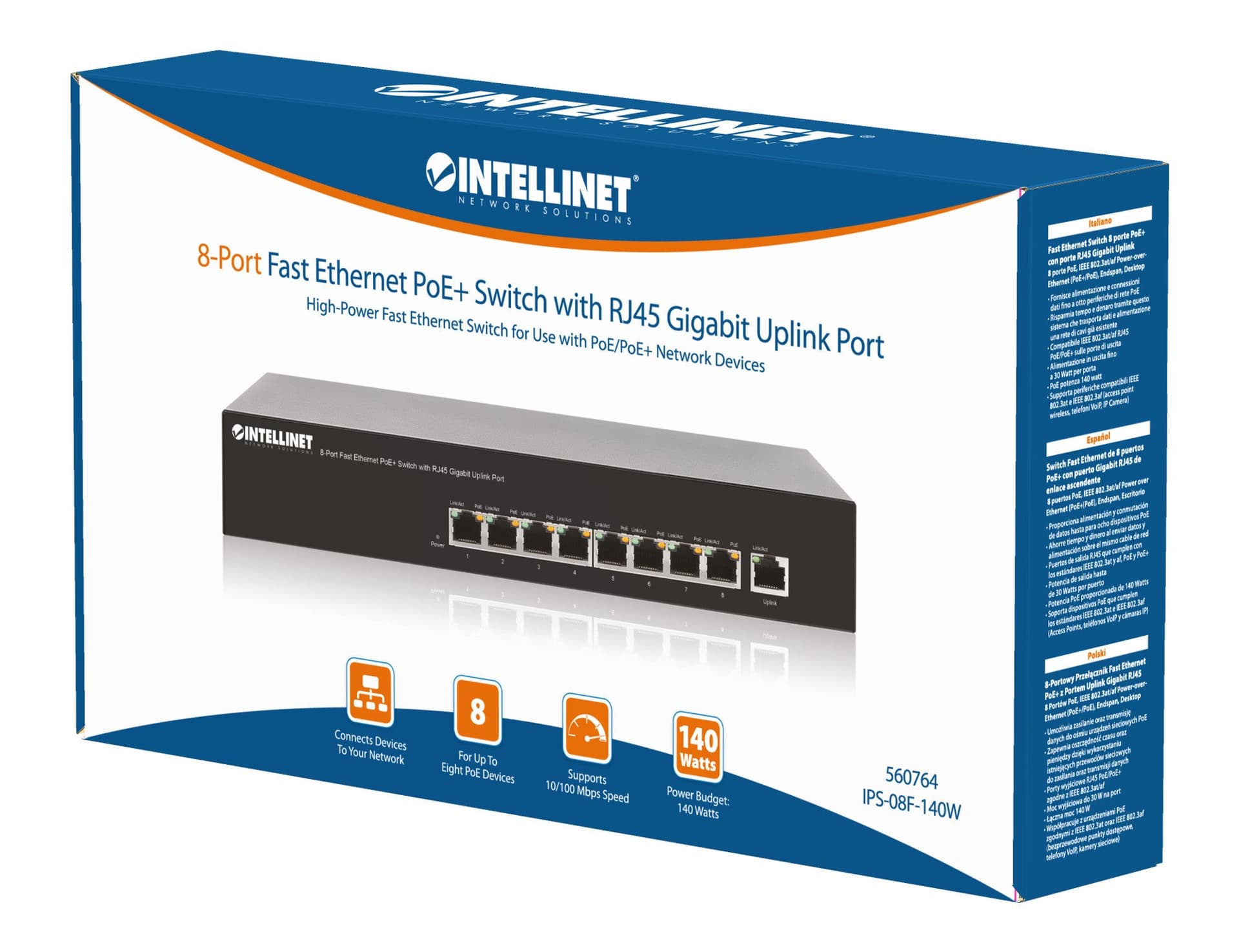 Switch PoE+ 8 Porte 10/100, Desktop / Rack in  Scontolo.net - Potenza, commercioVirtuoso.it