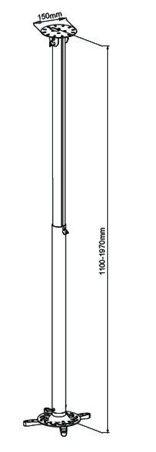 Supporto a soffitto profess. per proiettori estensione 110 - 197 cm in Supporti per proiettori Scontolo.net - Potenza, commercioVirtuoso.it