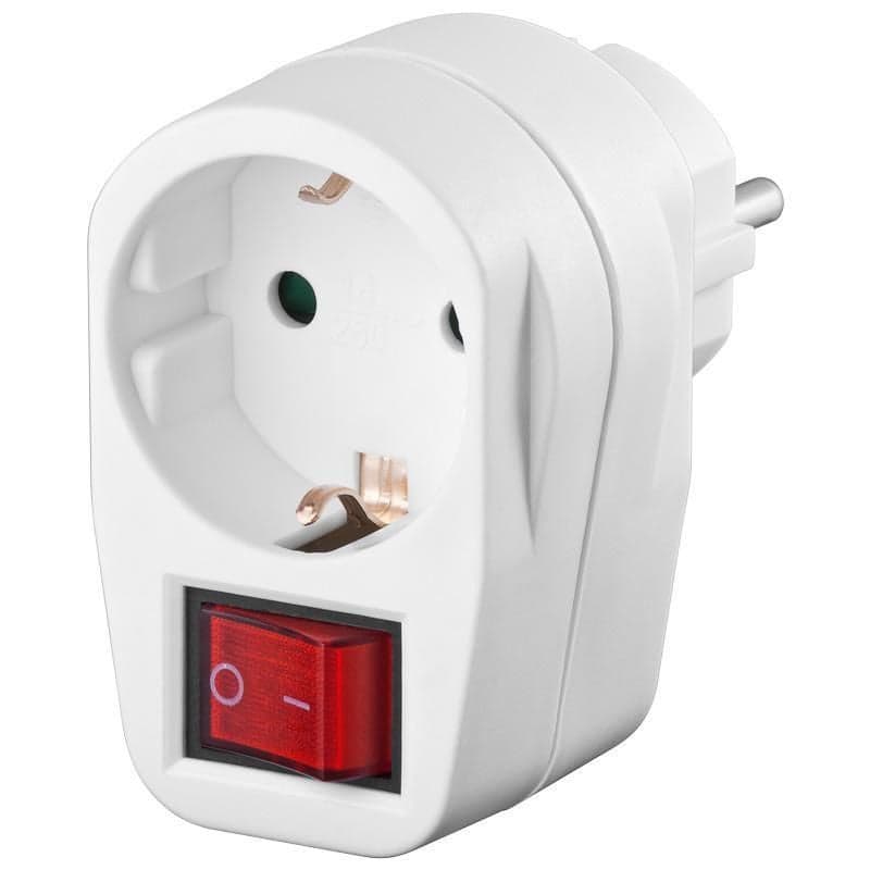 Adattatore con Presa Schuko CEE 7/4 con Interruttore Bianco in Prese di corrente alterna Scontolo.net - Potenza, commercioVirtuoso.it