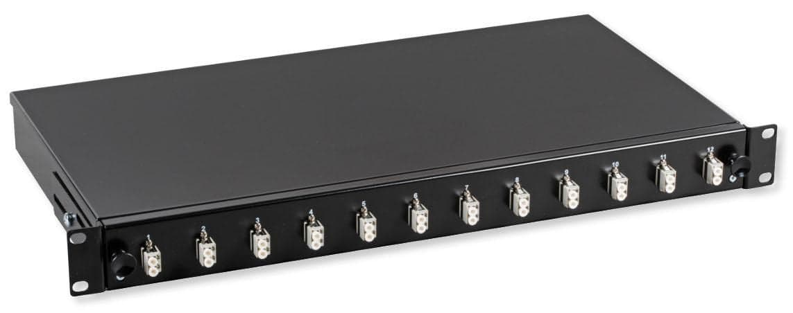 Cassetto Ottico 19'' con 12 bussole LC Duplex Multimodale OM2 Nero in  Scontolo.net - Potenza, commercioVirtuoso.it