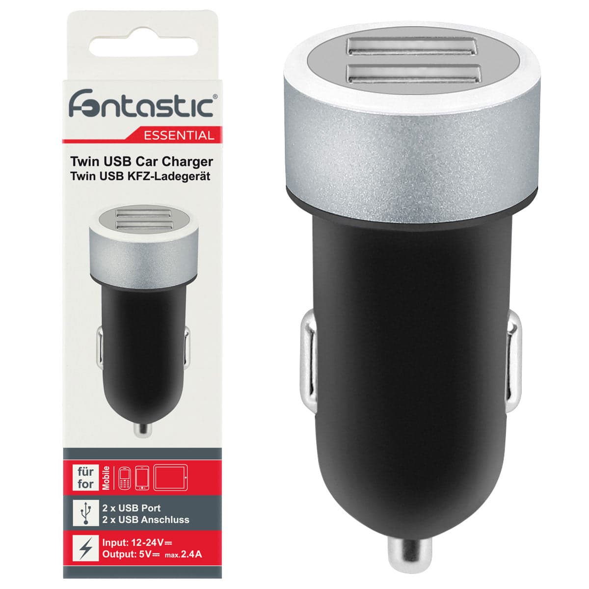 Caricatore da Auto 2 USB con uscita 2,4A Nero in Caricabatterie da auto Scontolo.net - Potenza, commercioVirtuoso.it
