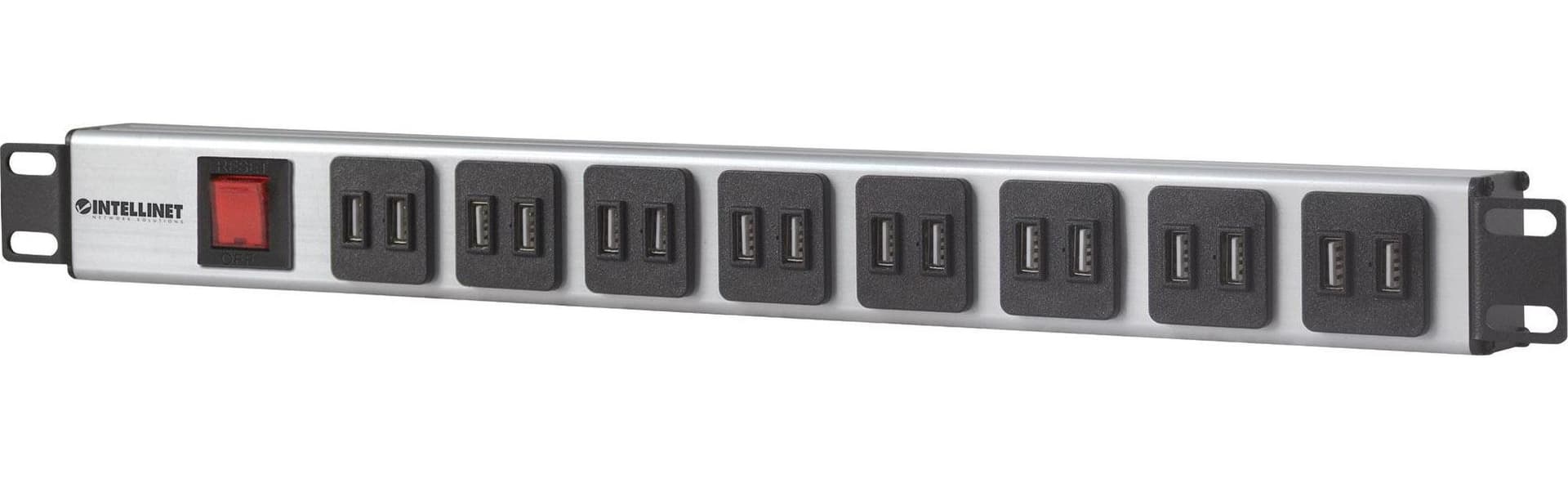 Multipresa per Rack 16 uscite USB tipo A Spina Schuko Angolata 1U in Multiprese Scontolo.net - Potenza, commercioVirtuoso.it