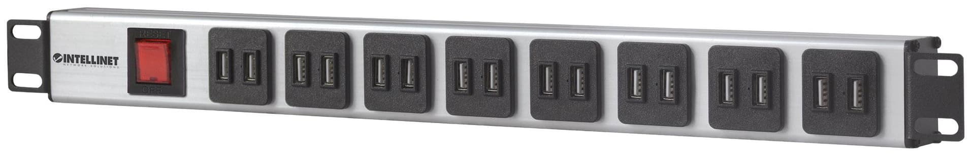 Multipresa per Rack 16 uscite USB tipo A Spina Schuko Angolata 1U in Multiprese Scontolo.net - Potenza, commercioVirtuoso.it
