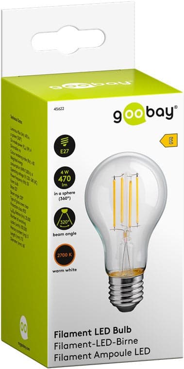 Lampadina LED E27 Bianco Caldo 4W con Filamento Classe E in Lampadine a LED Scontolo.net - Potenza, commercioVirtuoso.it