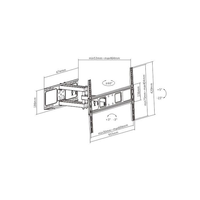 Staffa da Muro con Doppio Braccio per TV LED/LCD 37-70''