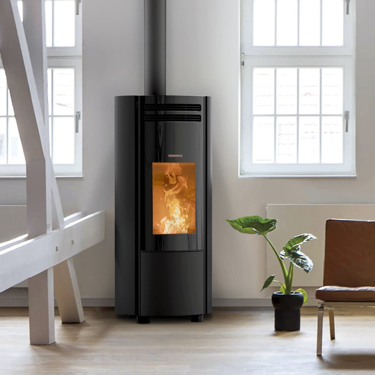 Thermorossi Stufa a Pellet Popstar Metalcolor 10.2kW in Termostati Masterbrico - Longobardi, commercioVirtuoso.it