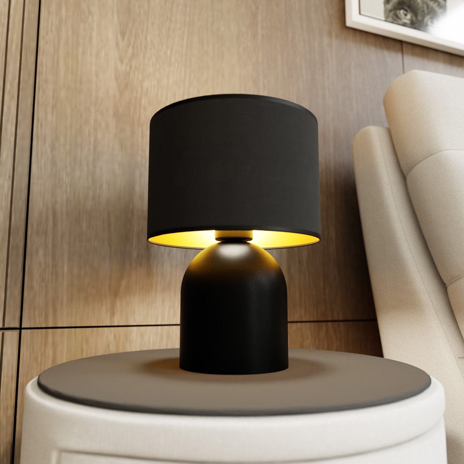 Lampada Da Tavolo Nordica Aspen 1 Luce In Acciaio Nero E Oro in Lampade da tavolo e abat-jour LuceArt - Montecorvino Pugliano, commercioVirtuoso.it