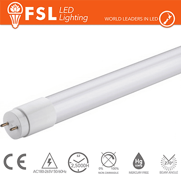 T8 LED Tubo Vetro 22W 2000LM 6500K 120cm