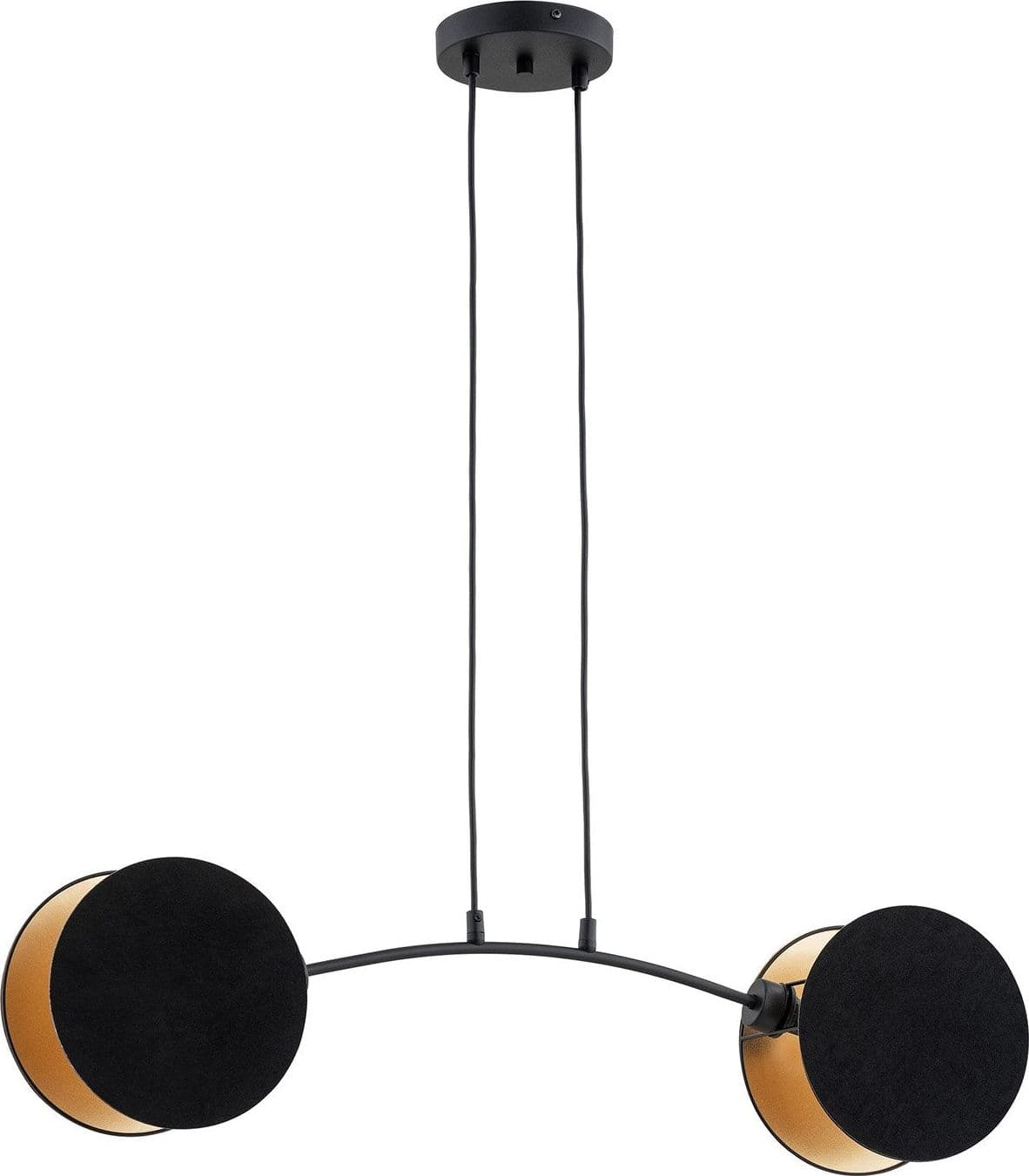Lampada A Sospensione 2 Luci Moderna Motif In Acciaio Nero E Oro in Lampade a sospensione LuceArt - Montecorvino Pugliano, commercioVirtuoso.it