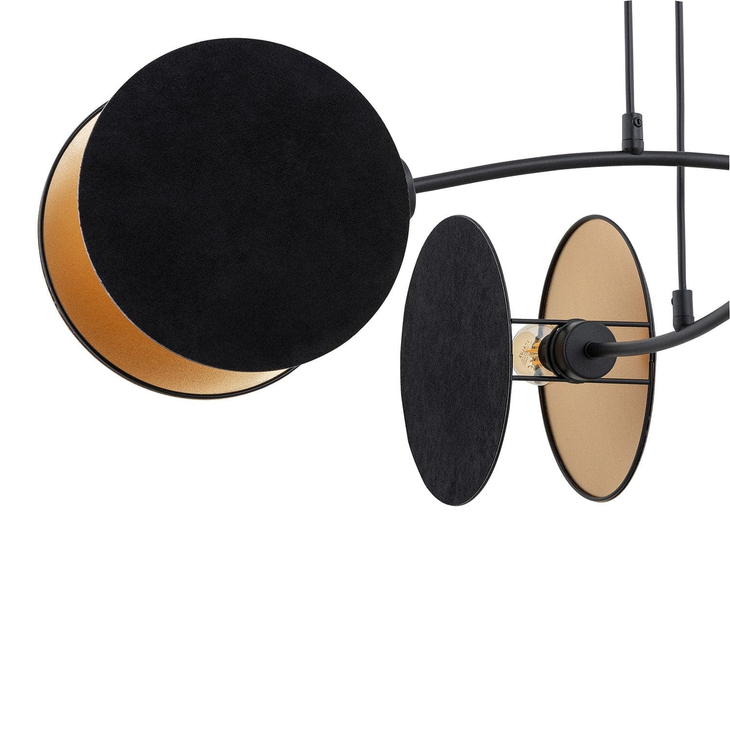 Lampada A Sospensione 4 Luci Moderna Motif In Acciaio Nero E Oro in Lampadari LuceArt - Montecorvino Pugliano, commercioVirtuoso.it