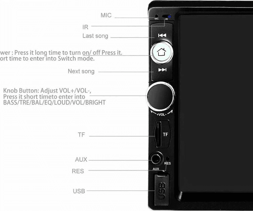 Autoradio 7" Pollici 2 Din Touch Screen Stereo Bluetooth Aux Usb Fm Tf Ec-7020 Auto e Moto > Auto > Autoradio Trade Shop italia - Napoli, Commerciovirtuoso.it
