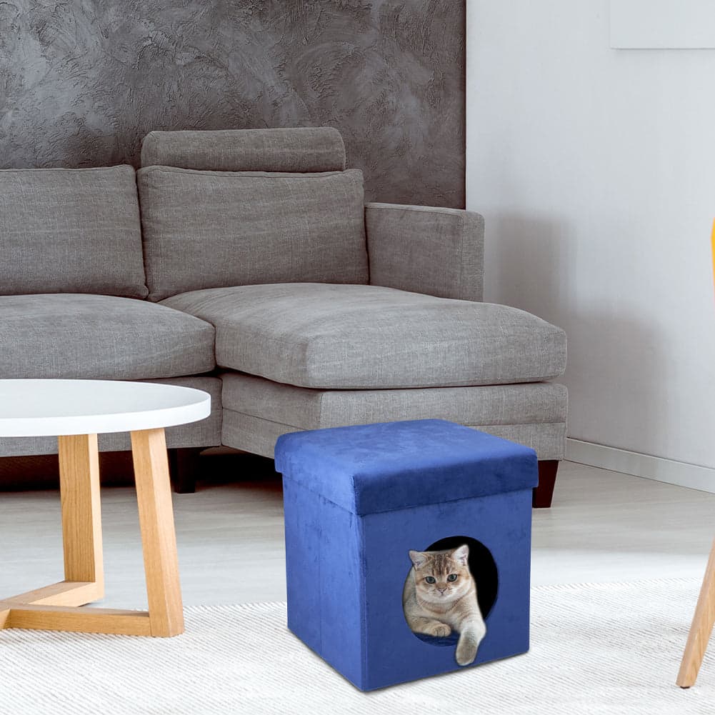 Cuccia Casetta per Gatti Pieghevole Morbida in Poliestere 34x36cm Blu in  Danyx - Casoria, commercioVirtuoso.it