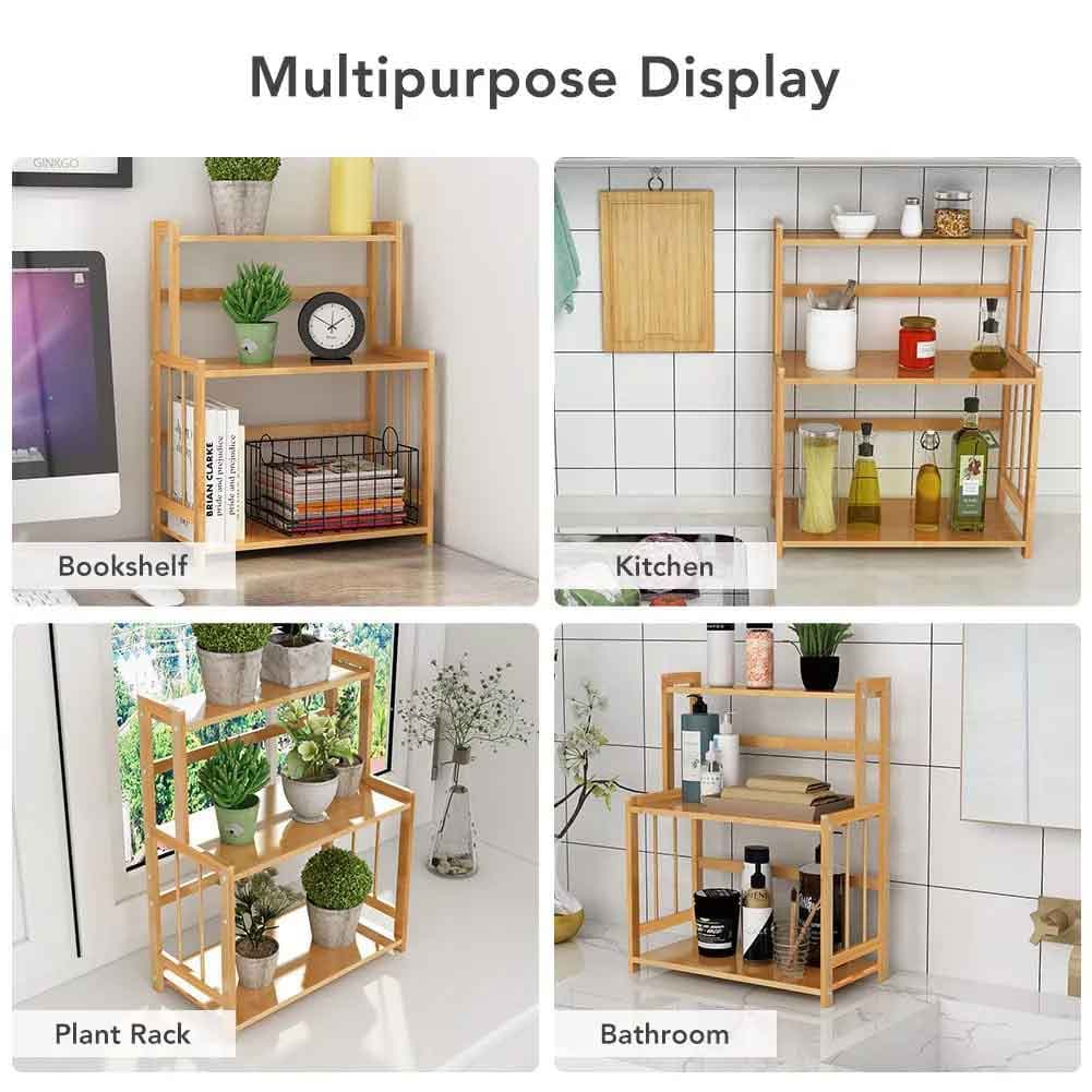 Scaffale Mobiletto Portaspezie in Legno Bambù 3 ripiani regolabili Cucina 53x42x18cm in Barattoli portaspezie Danyx - Casoria, commercioVirtuoso.it
