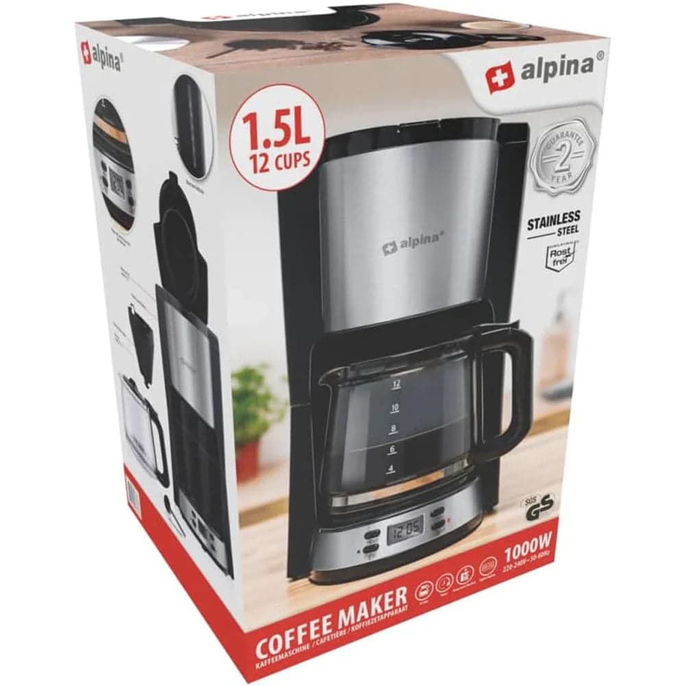 Macchina da Caffè con Filtro Caffettiera 1000W Caraffa 1,5 litri 12 Tazzine in Macchine da caffè americano Danyx - Casoria, commercioVirtuoso.it
