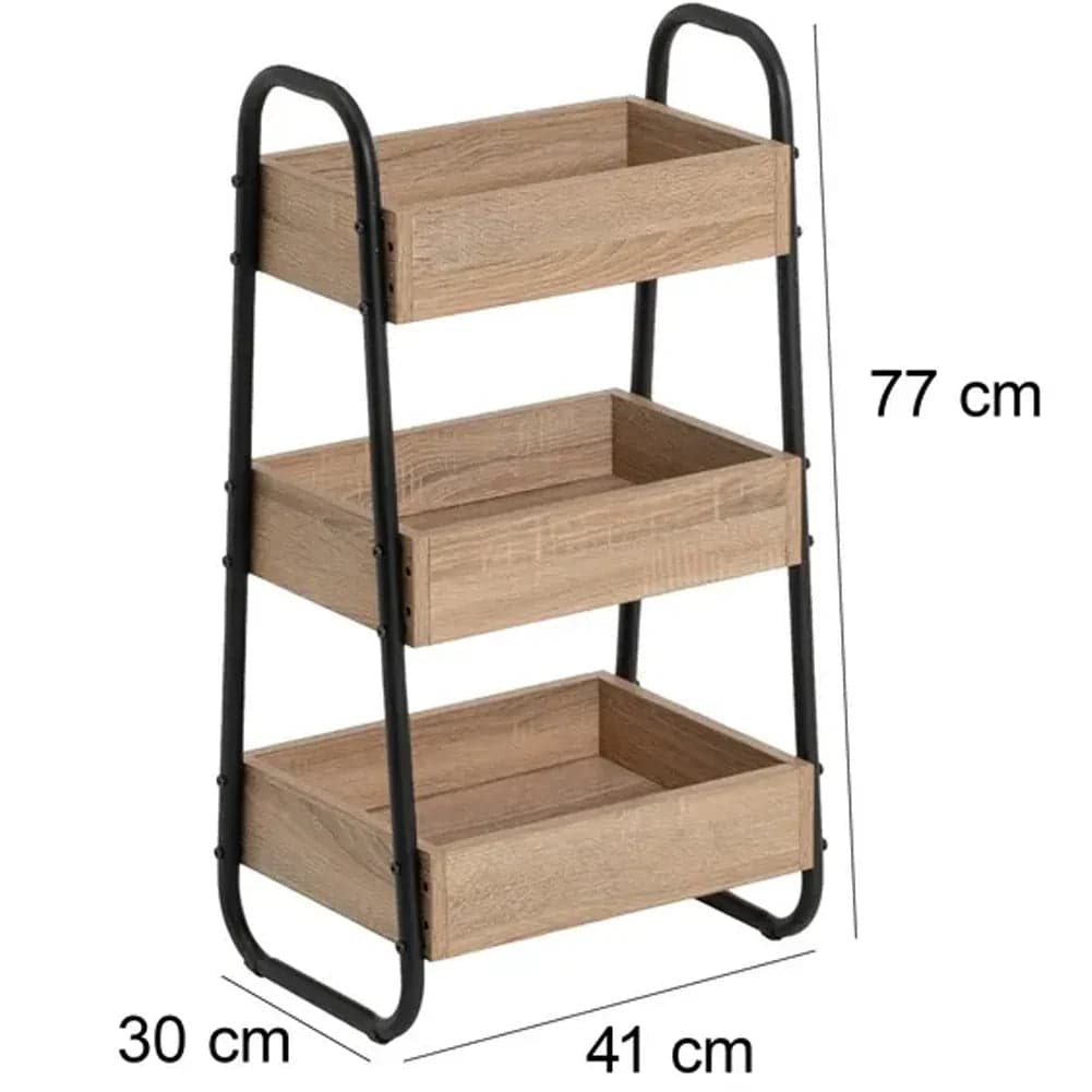 Mobiletto Portatutto Multiuso 3 ripiani Scaffalatura in Legno 41x30x77cm Salvaspazio in Unità di mensole Danyx - Casoria, commercioVirtuoso.it