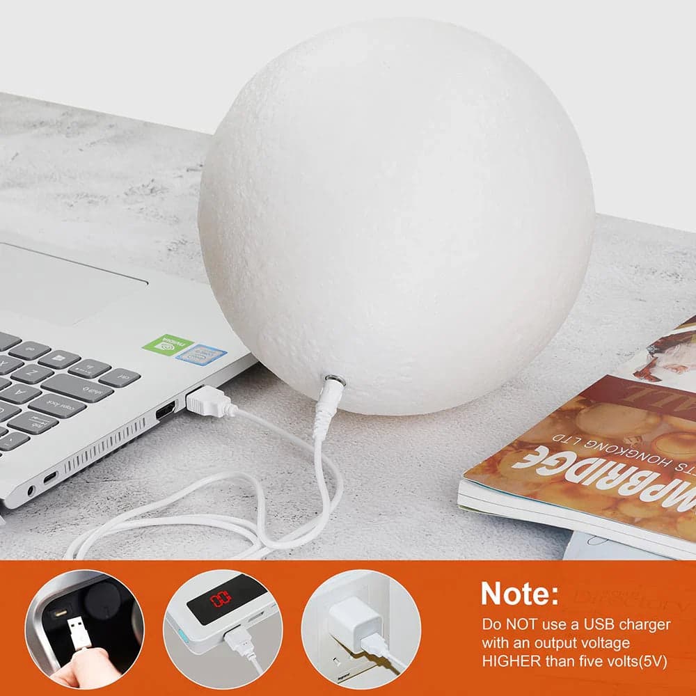 Lampada da Tavolo Sfera 18cm Luce LED RGB Touch e Batteria Ricaricabile USB in Lampade da lavoro Danyx - Casoria, commercioVirtuoso.it