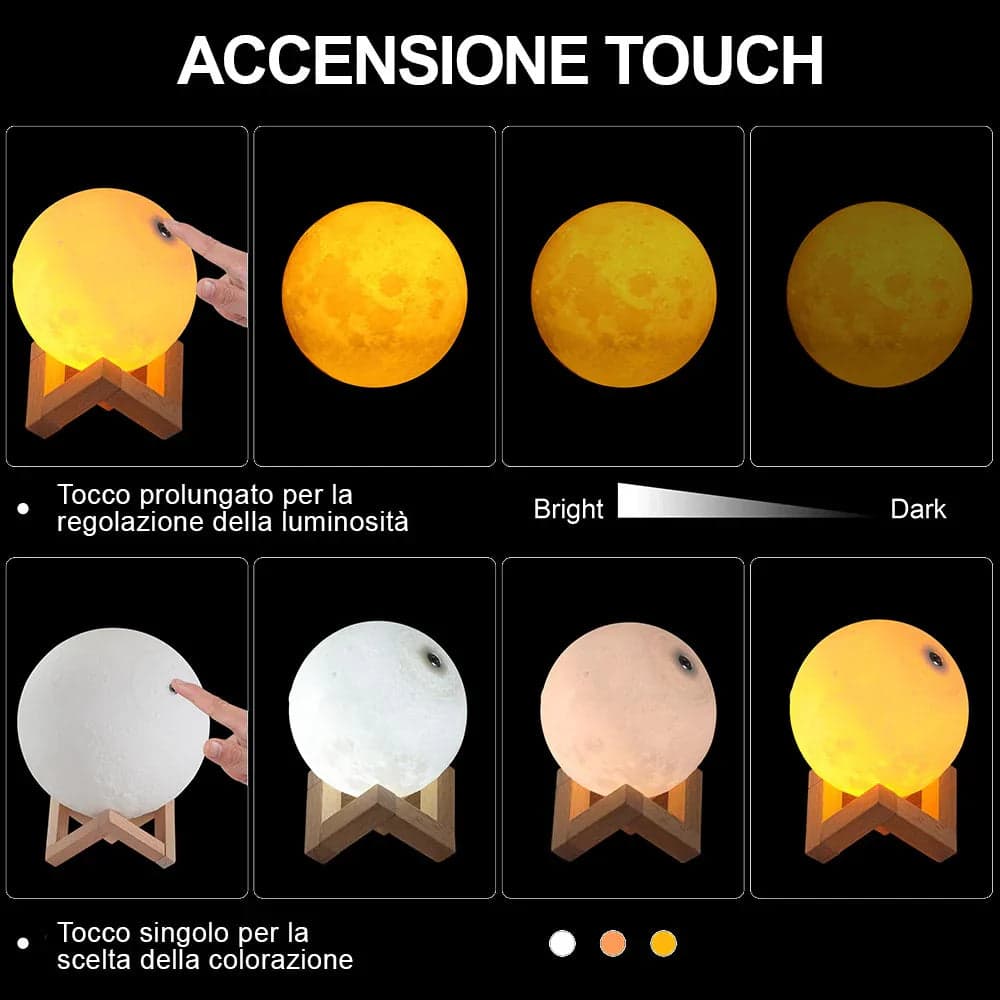 Lampada da Tavolo Sfera 18cm Luce LED RGB Touch e Batteria Ricaricabile USB in Lampade da lavoro Danyx - Casoria, commercioVirtuoso.it