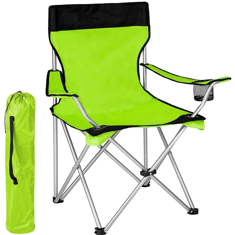 Sedia Pieghevole da Campeggio con Borsa Spiaggia Esterno Leggera Salvaspazio Verde