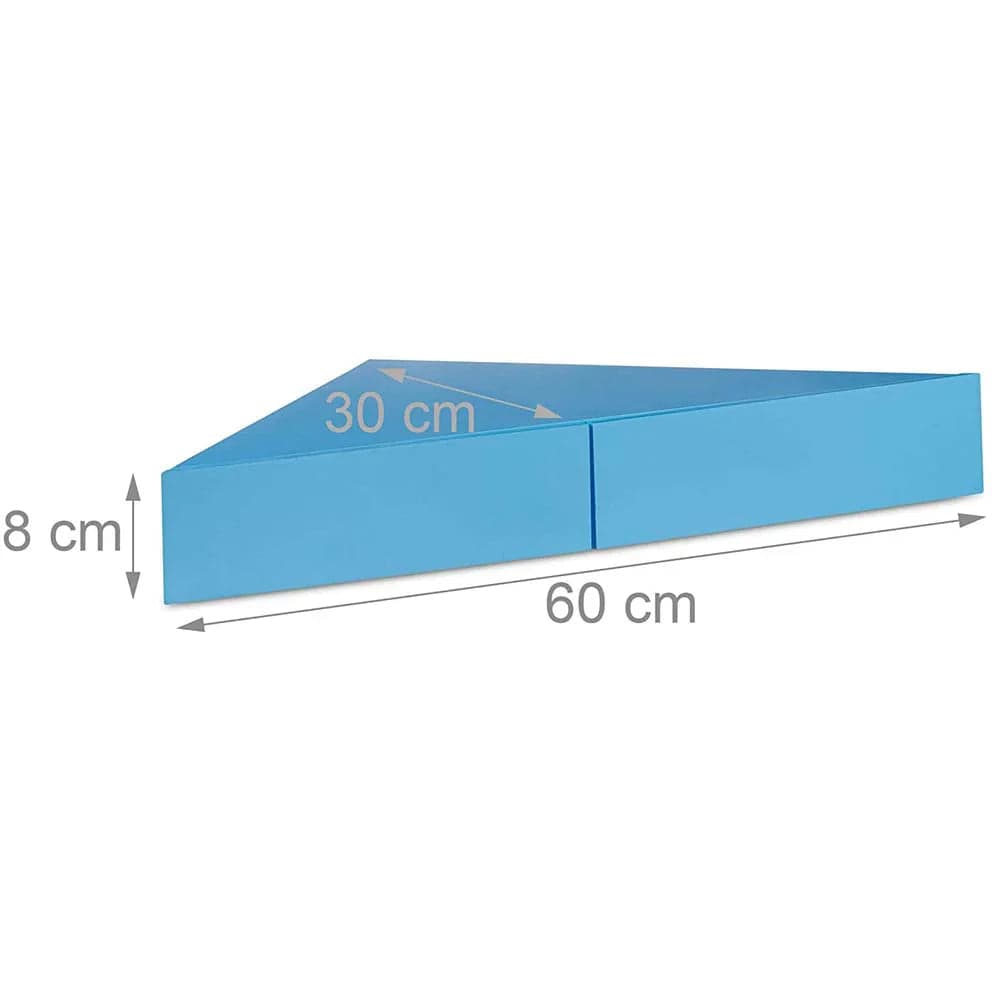 Mensola Angolare Doppio Cassetto a Parete in Legno MDF Blu in Mensole da muro Danyx - Casoria, commercioVirtuoso.it