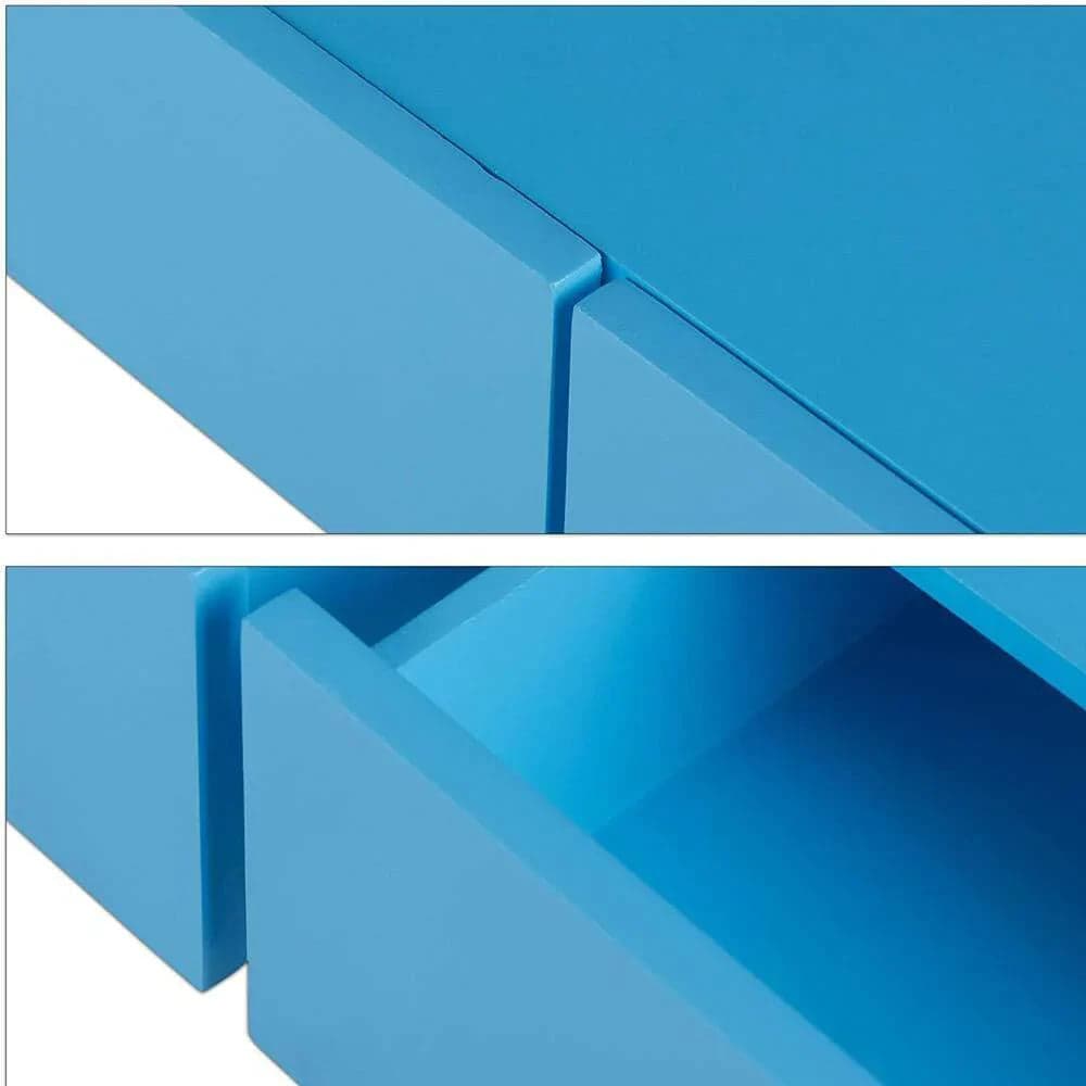 Mensola Angolare Doppio Cassetto a Parete in Legno MDF Blu in Mensole da muro Danyx - Casoria, commercioVirtuoso.it
