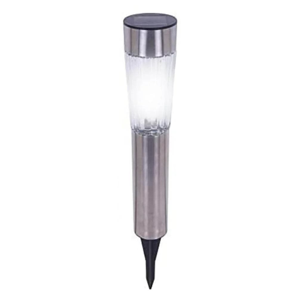 Kit 2 Lampade Giardino Ricarica Solare Paletti Metallo Cristallo 1LED Bianco in Luci per sentieri Danyx - Casoria, commercioVirtuoso.it