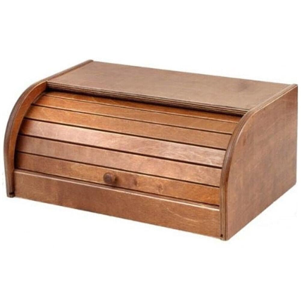 Portapane in Legno Con Serrandina Apri e Chiudi Legno Scuro 39x25x17 cm in Portapane Danyx - Casoria, commercioVirtuoso.it