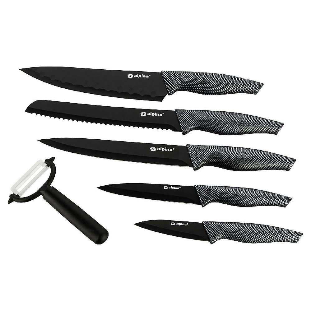 Kit Cucina 6pz Coltelli e Pelapatate Acciaio Inossidabile Antiaderente Alpina in Set di coltelli da cucina Danyx - Casoria, commercioVirtuoso.it