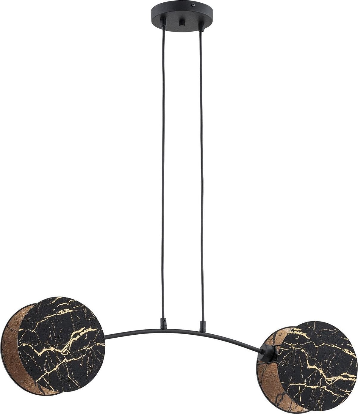 Lampada A Sospensione 2 Luci Moderna Motif In Acciaio Effetto Marmo Nero in Lampade a sospensione LuceArt - Montecorvino Pugliano, commercioVirtuoso.it
