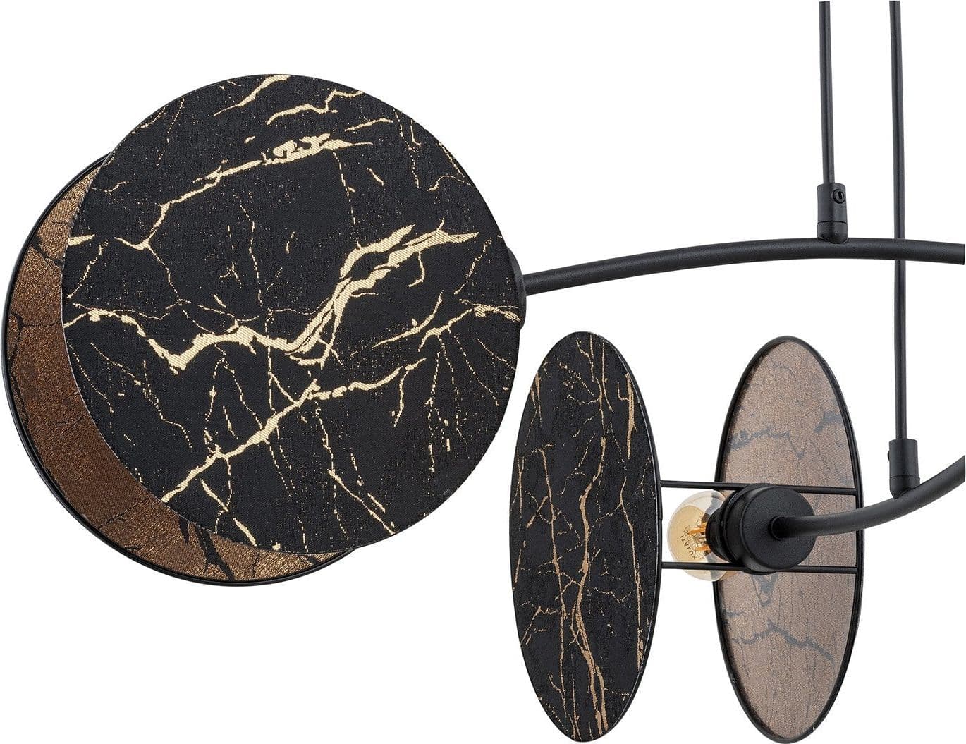 Lampada A Sospensione 4 Luci Moderna Motif In Acciaio Effetto Marmo Nero in Lampade a sospensione LuceArt - Montecorvino Pugliano, commercioVirtuoso.it