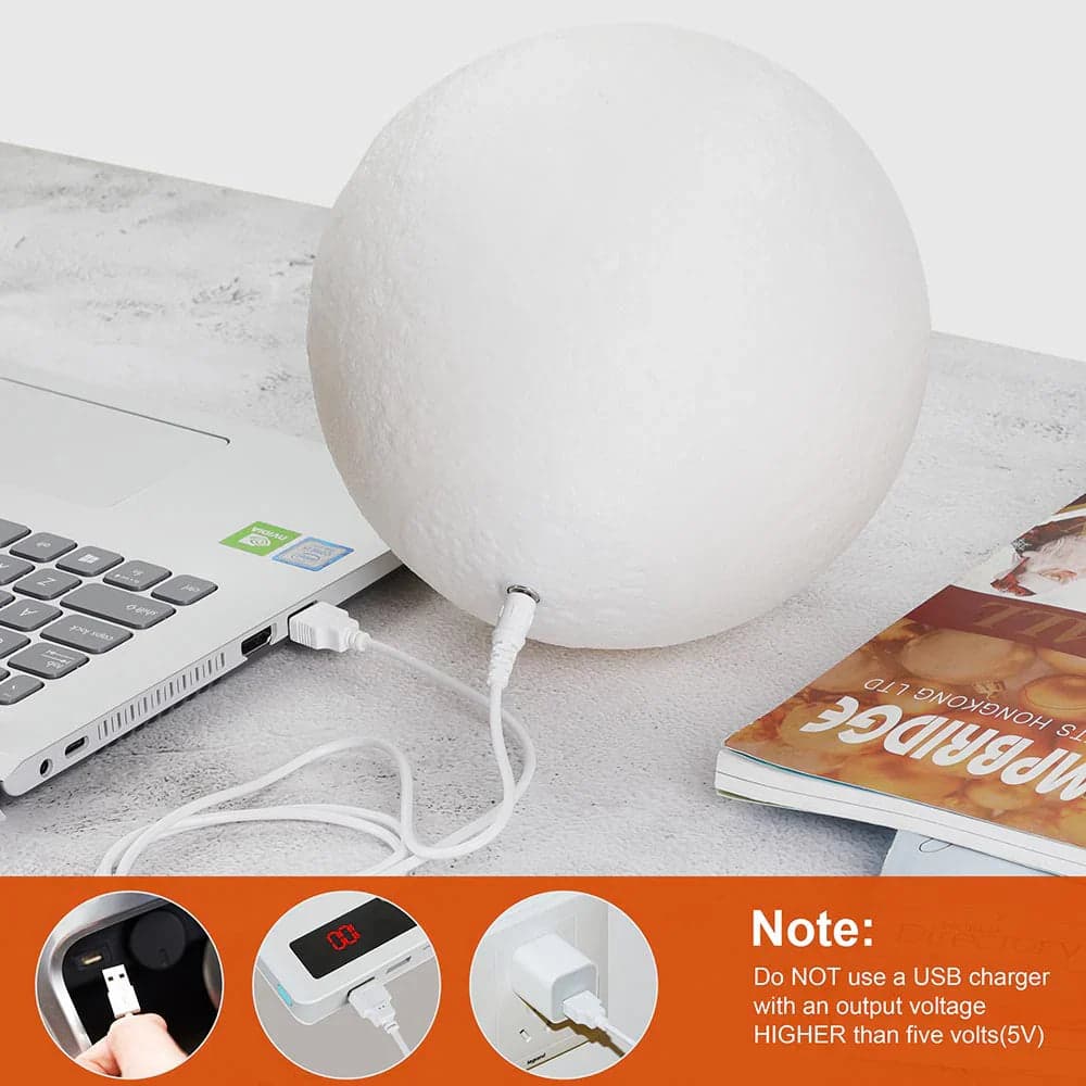 Lampada da Tavolo Sfera 20cm Luce LED RGB Touch e Batteria Ricaricabile USB in Lampade da lavoro Danyx - Casoria, commercioVirtuoso.it