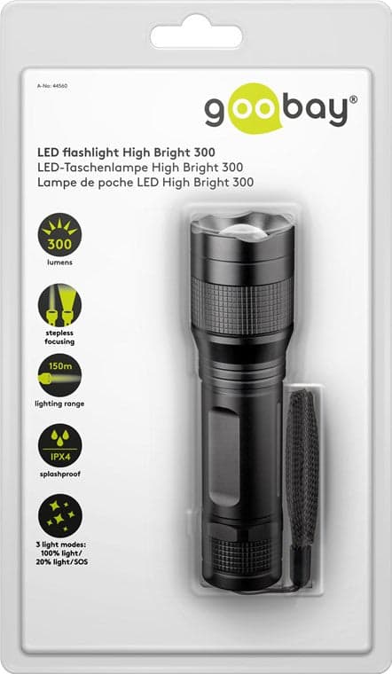 Torcia LED ad Alta Luminosit&agrave 300lm IPX4 in Torce elettriche portatili (standard) Scontolo.net - Potenza, commercioVirtuoso.it