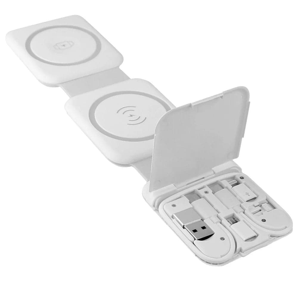 Stazione di Ricarica Wireless Qi Magnetica Pieghevole per Smartphone e Smartwatch in Caricabatterie a induzione Scontolo.net - Potenza, commercioVirtuoso.it