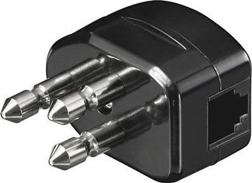 Spina tripolare con RJ11 Nera in Cavi Scontolo.net - Potenza, commercioVirtuoso.it