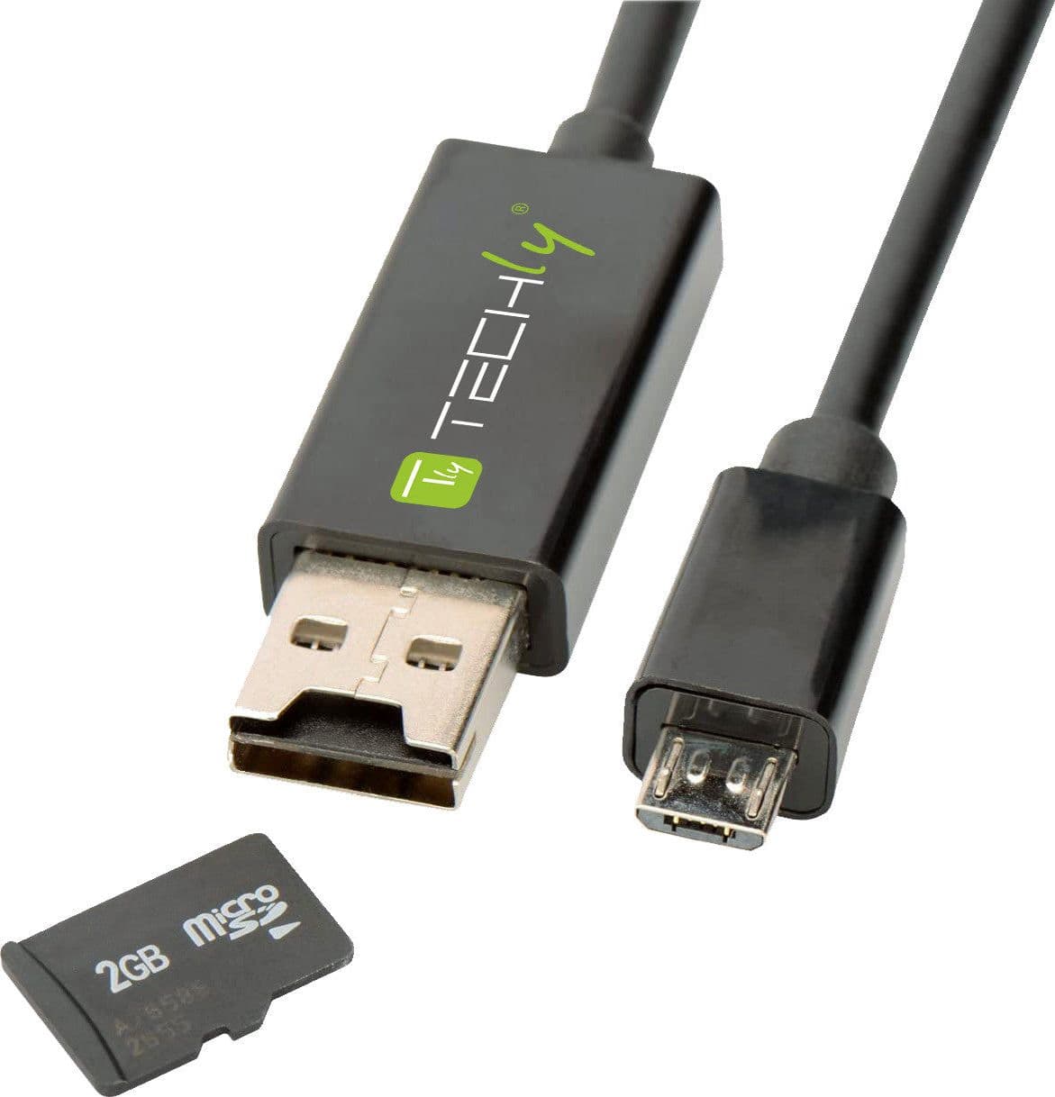 Cavo USB OTG Micro B / USB A con Lettore Micro SD/SDHC 26cm Nero in Lettori schede di memoria esterni Scontolo.net - Potenza, commercioVirtuoso.it