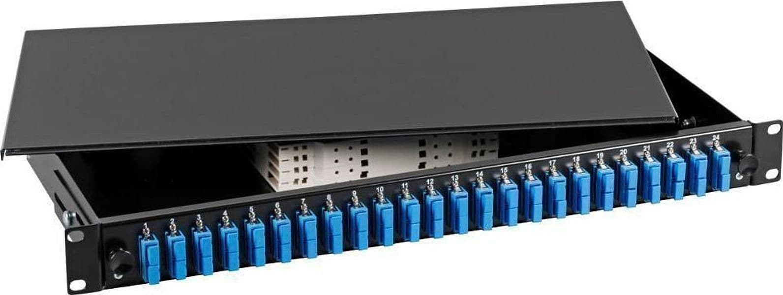 Cassetto Ottico 19'' con 24 bussole SC Duplex Monomodale Nero in  Scontolo.net - Potenza, commercioVirtuoso.it