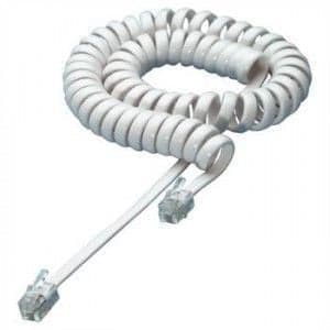 Cavo telefonico spiralato 4 mt RJ10 4P4C Bianco in Cavi Scontolo.net - Potenza, commercioVirtuoso.it