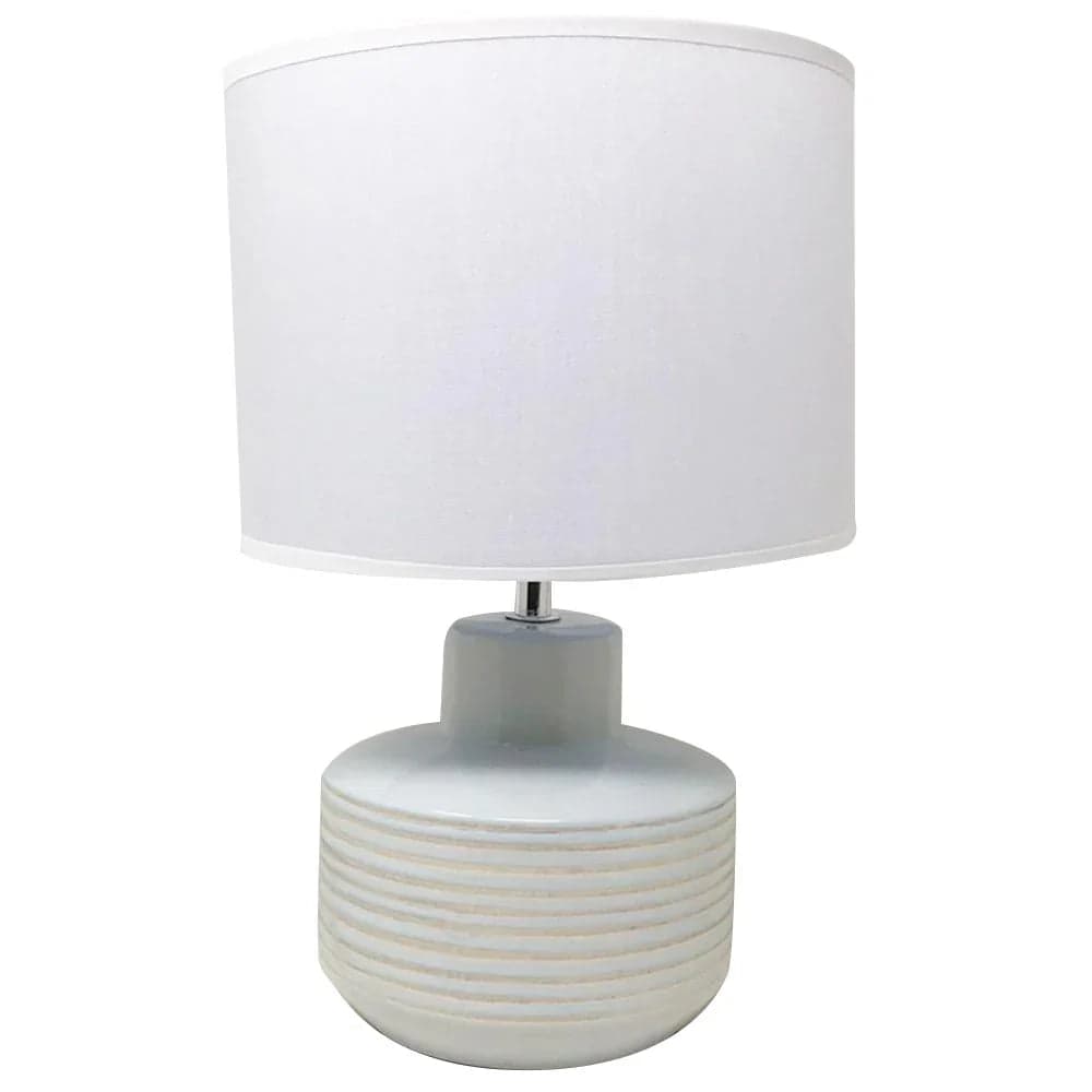 Lume Lampada da Tavolo Ceramica e Tessuto H33.5cm Bianco Design Moderno in Lampade da tavolo e abat-jour Danyx - Casoria, commercioVirtuoso.it