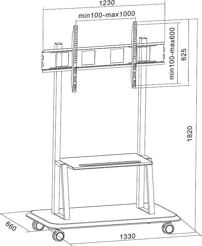 Supporto a Pavimento con Mensola per TV LCD/LED/Plasma 55-120'' in Mobili Scontolo.net - Potenza, commercioVirtuoso.it