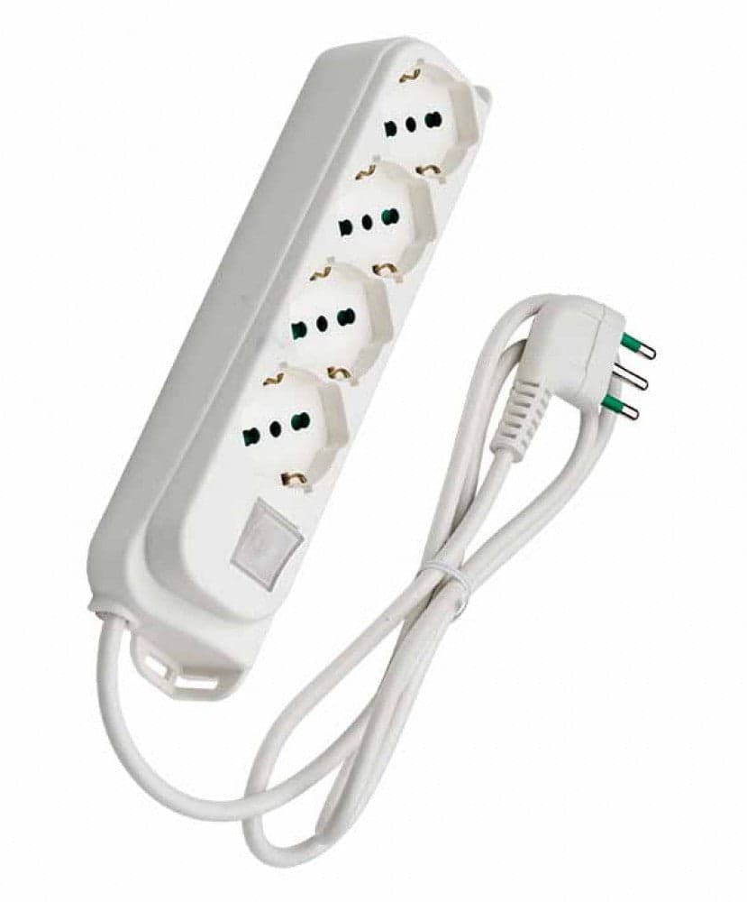 Multipresa 4 Posti Schuko con Interruttore e Cavo 1,5m Bianca in Multiprese Scontolo.net - Potenza, commercioVirtuoso.it