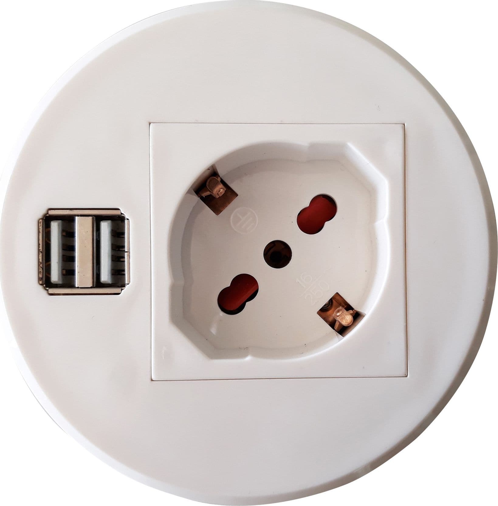 Presa da Scrivania ad Incasso con 2 Prese USB in Multiprese Scontolo.net - Potenza, commercioVirtuoso.it