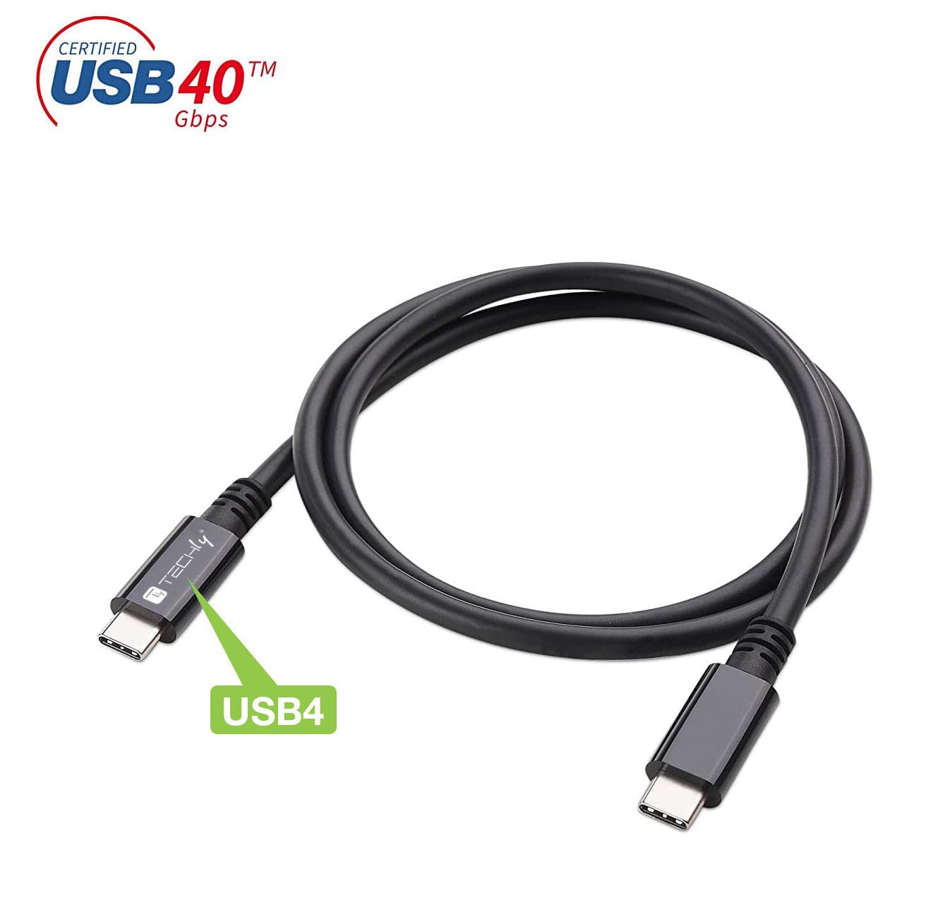 Cavo USB 4 Gen 3 Type-C&trade Thunderbolt M/M E-Mark 8K 40Gbps 100W PD 0,8m Nero in  Scontolo.net - Potenza, commercioVirtuoso.it
