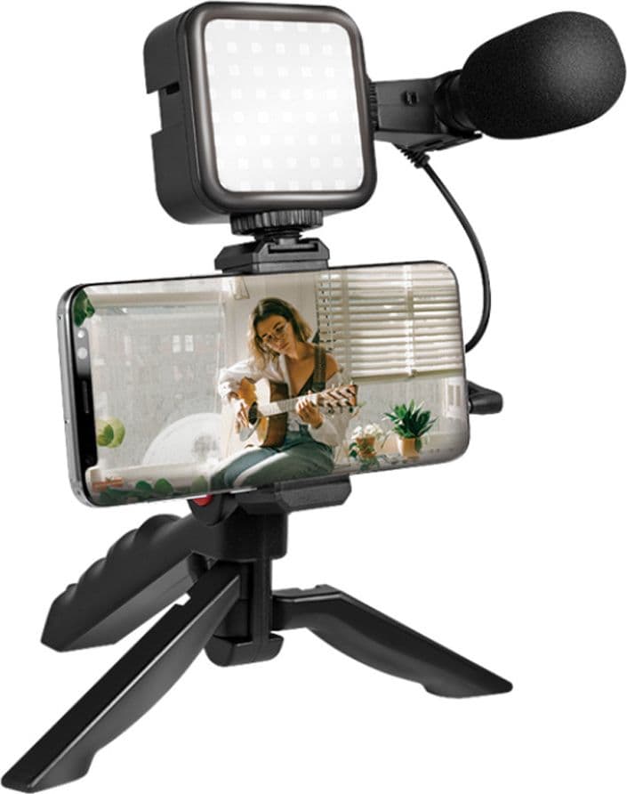 Kit Vlogger Treppiede per Smartphone 4,7''–7'' con Luce LED e Microfono Direzionale in Kit per foto e video Scontolo.net - Potenza, commercioVirtuoso.it
