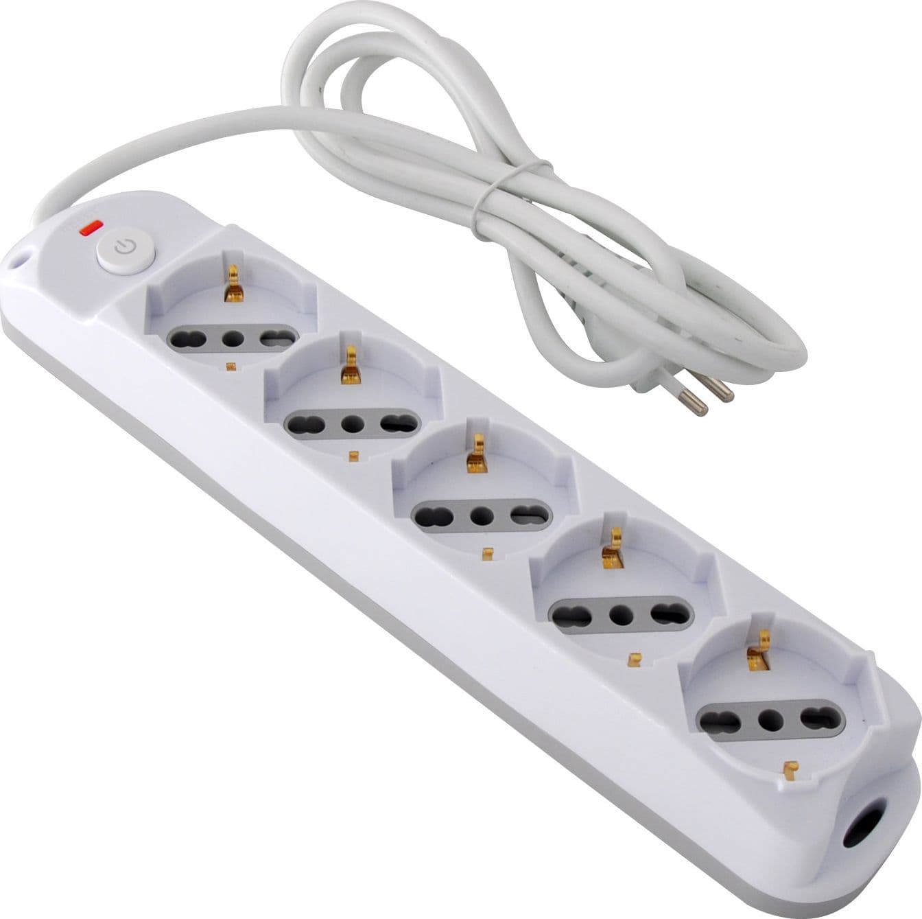 Presa Multipla a 5 Posti Italiana Bipasso/Schuko Spina 10A in Multiprese Scontolo.net - Potenza, commercioVirtuoso.it
