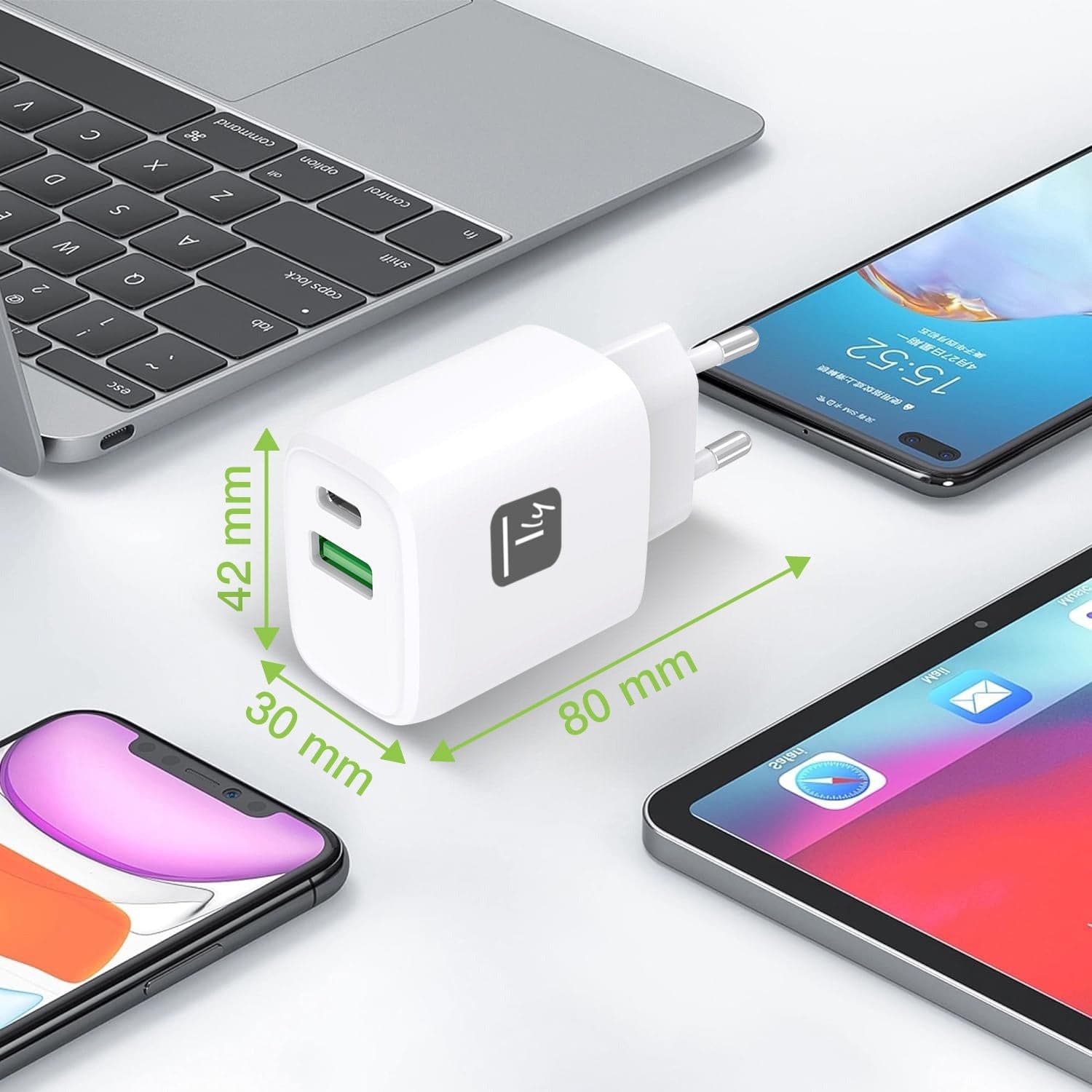 Caricatore Alimentatore USB-C&trade 20W e USB-A 18W da Muro in Caricabatterie da muro Scontolo.net - Potenza, commercioVirtuoso.it